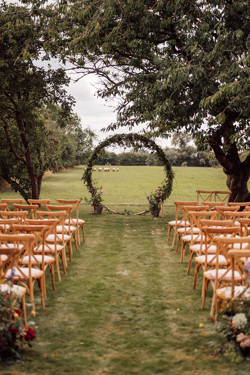 Moongate Greenery Arch Backdrop Ceremony Granary on the Common Wedding Bloom Weddings