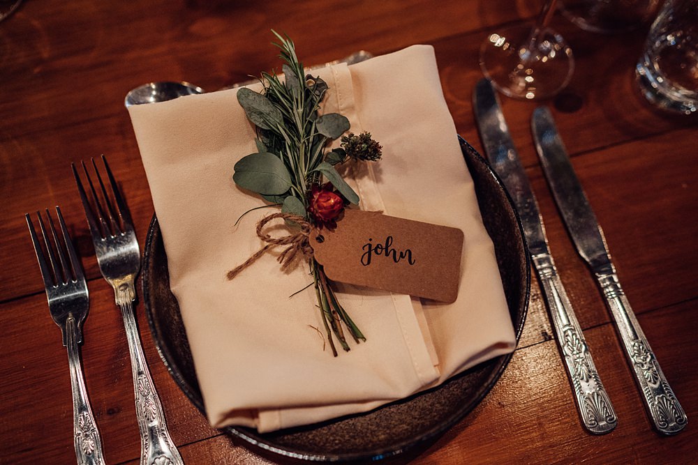 Place Name Setting Flowers Granary on the Common Wedding Bloom Weddings