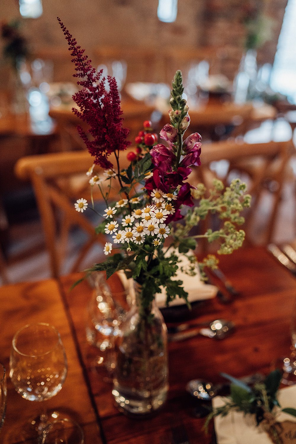 Flowers Bottles Centrepiece Decor Granary on the Common Wedding Bloom Weddings