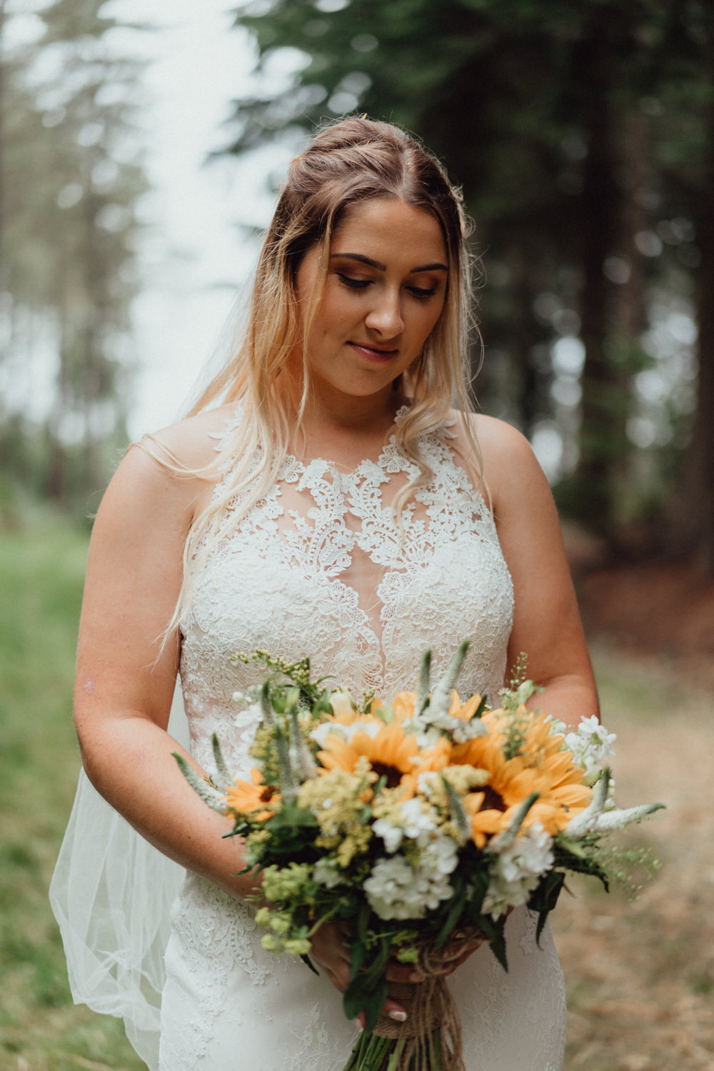 Bride Bridal Make Up Hair Half Up Down Hampshire Woodland Wedding Emily & Steve