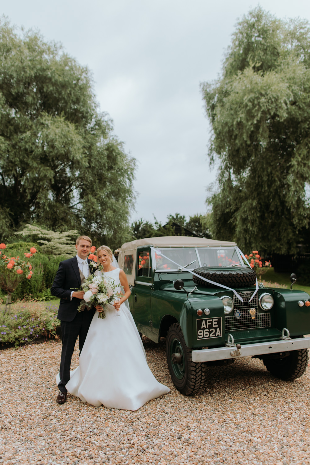 Land Rover Car Transport Hertfordshire Barn Wedding Isabelle Elliott Photography
