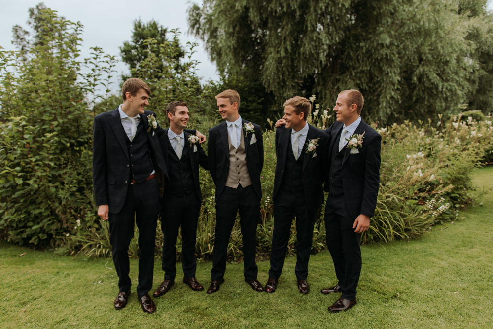 Groom Suit Black Groomsmen Hertfordshire Barn Wedding Isabelle Elliott Photography