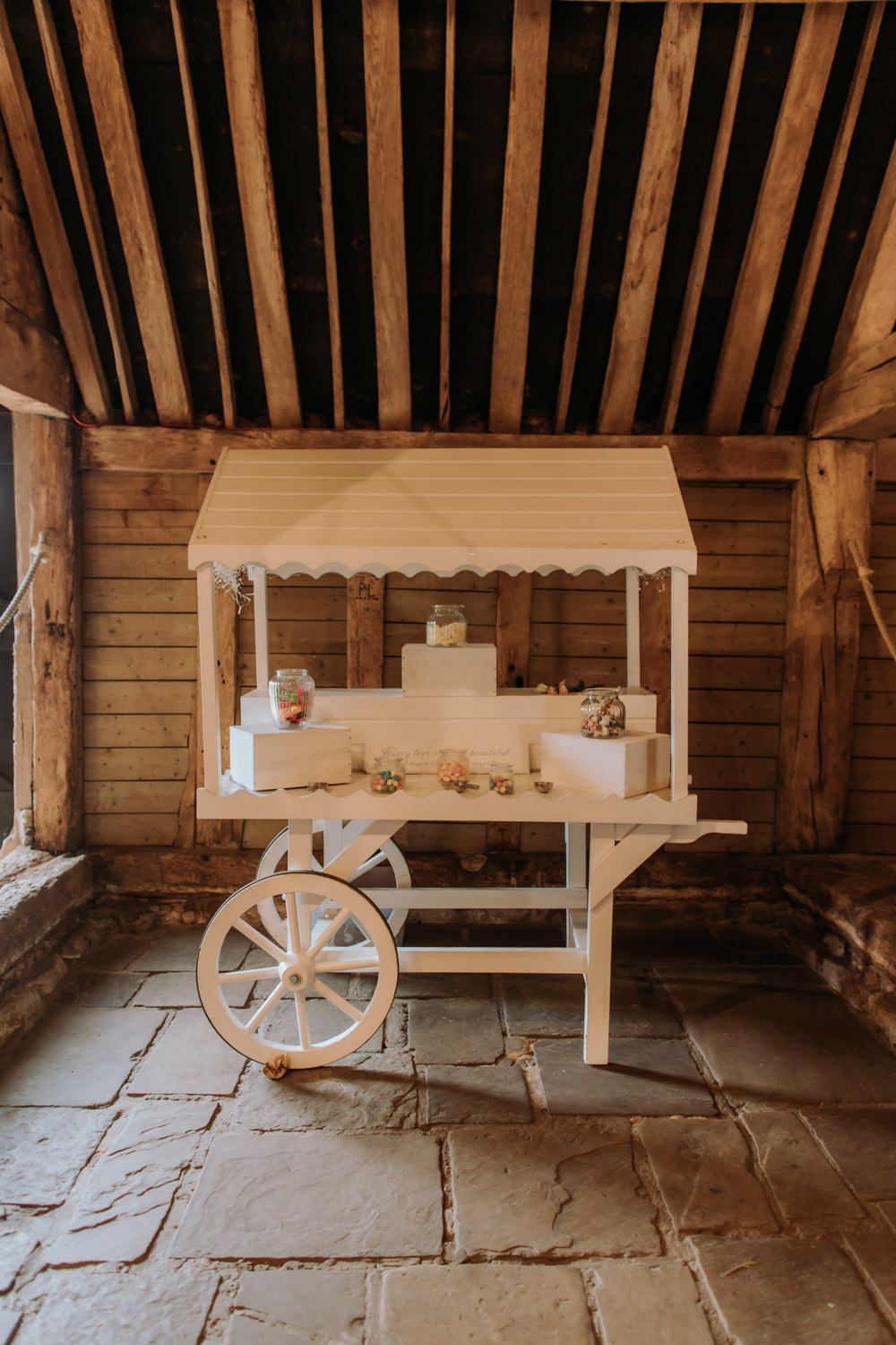Sweetie Cart Hertfordshire Barn Wedding Isabelle Elliott Photography