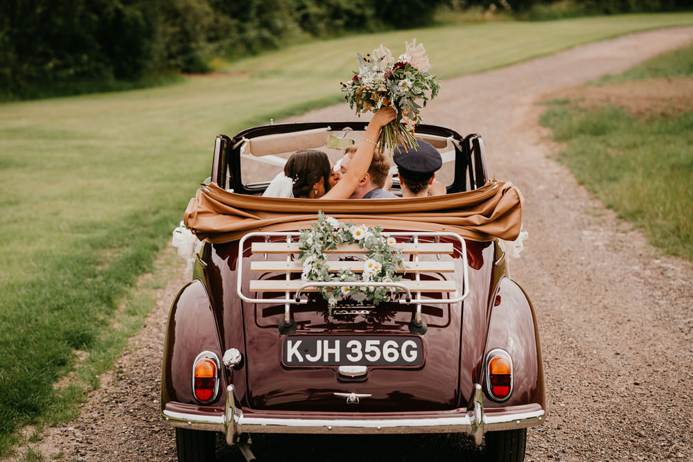 Classic Car Transport Hertfordshire Farm Wedding Jonny Gouldstone Photography
