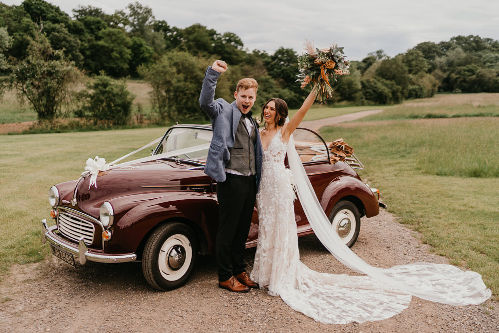 Classic Car Transport Hertfordshire Farm Wedding Jonny Gouldstone Photography