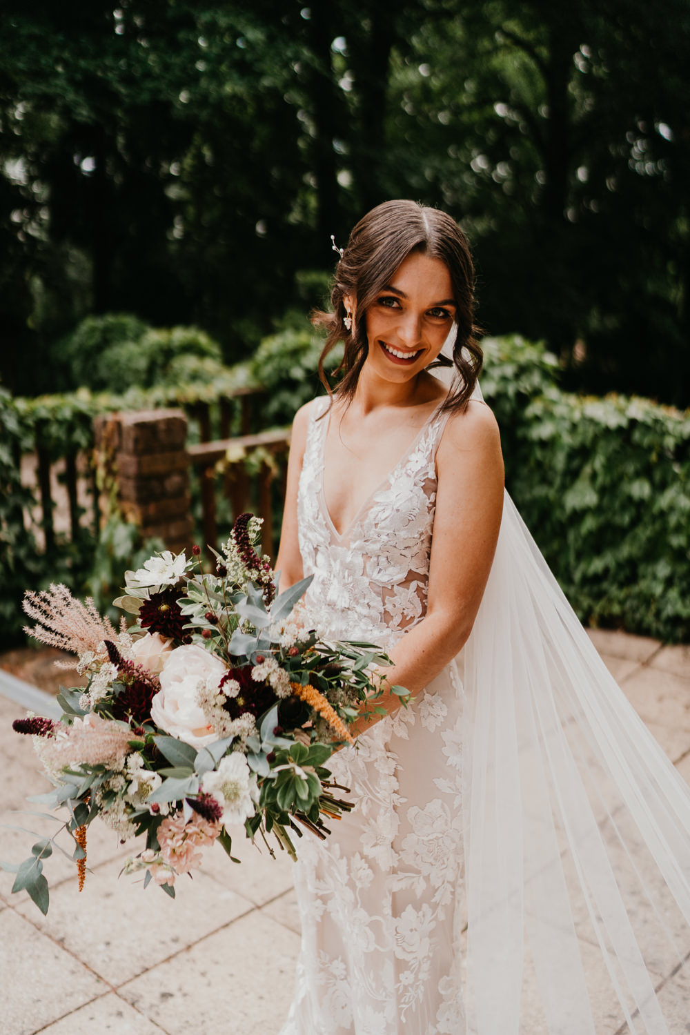 Bouquet Flowers Bride Bridal Peony Astilbe Eucalyptus Hertfordshire Farm Wedding Jonny Gouldstone Photography