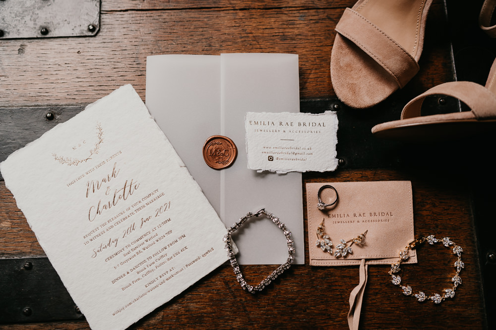 Stationery Invite Wax Seal Hertfordshire Farm Wedding Jonny Gouldstone Photography