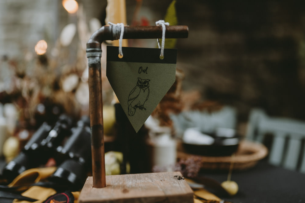 Copper Pipe Table Name Sign Moonrise Kingdom Wedding Amelia Jane Photography