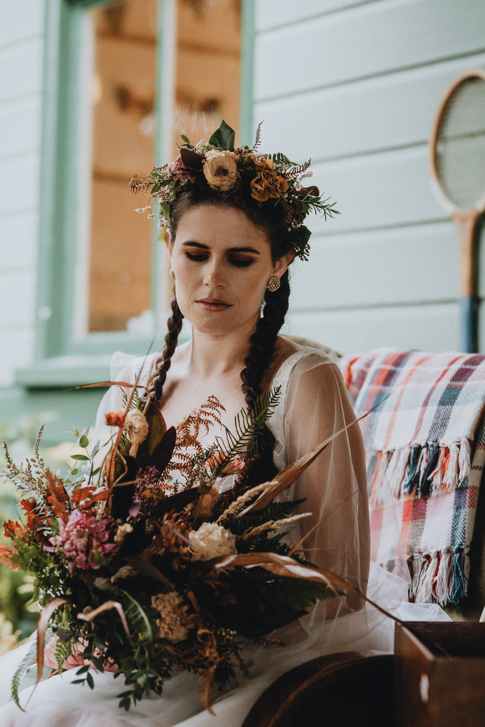 Bouquet Flowers Bride Bridal Autumn Dried Flowers Moonrise Kingdom Wedding Amelia Jane Photography