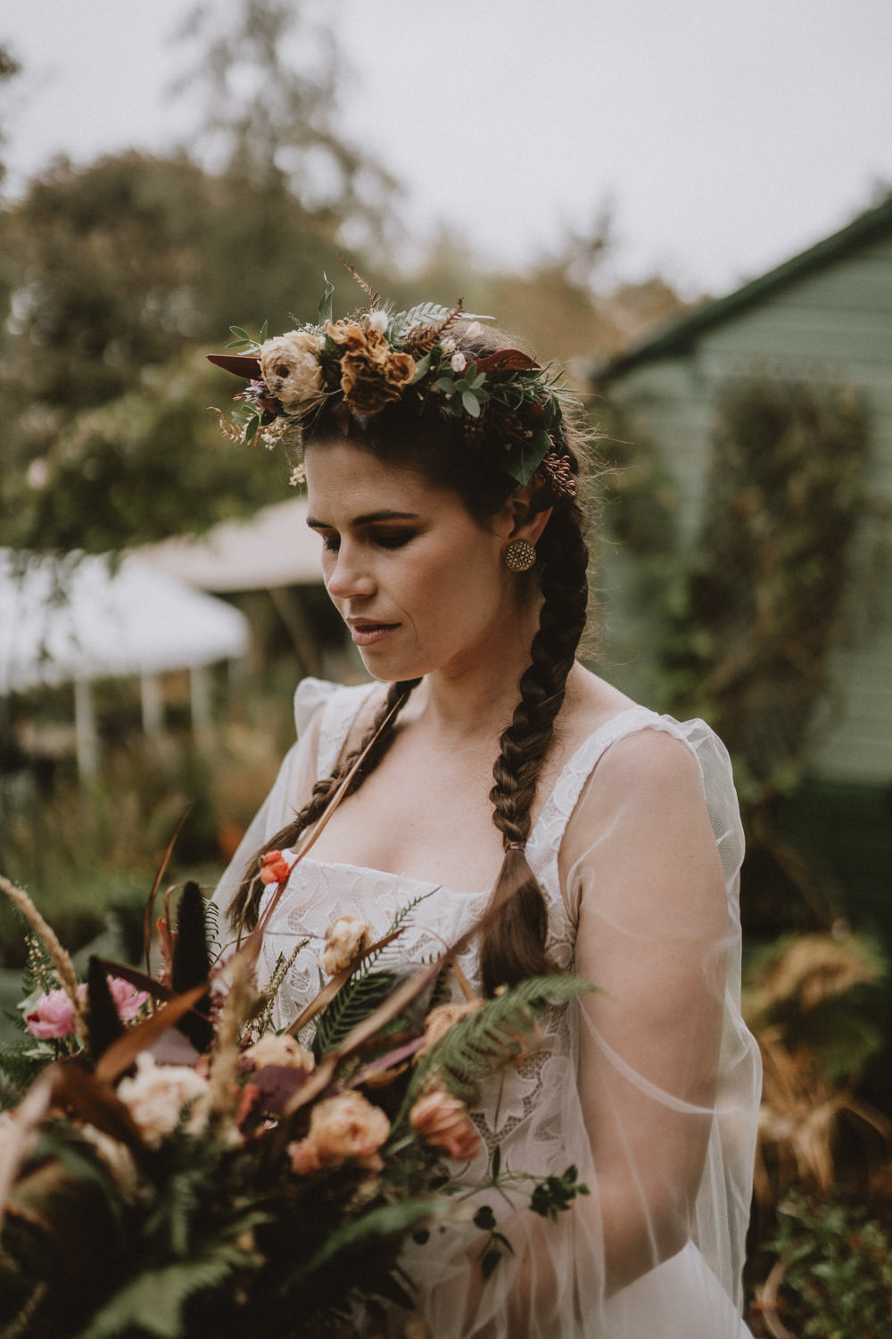 Bride Bridal Hairstyle Plaits Braids Moonrise Kingdom Wedding Amelia Jane Photography