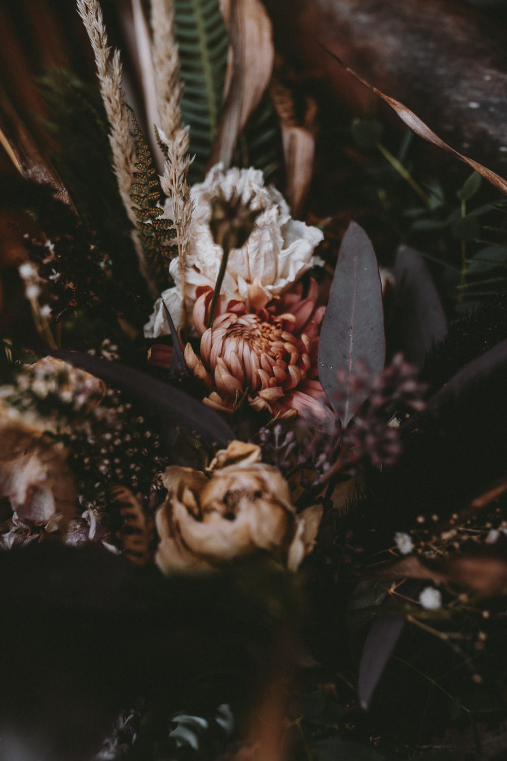 Bouquet Flowers Bride Bridal Autumn Dried Flowers Moonrise Kingdom Wedding Amelia Jane Photography