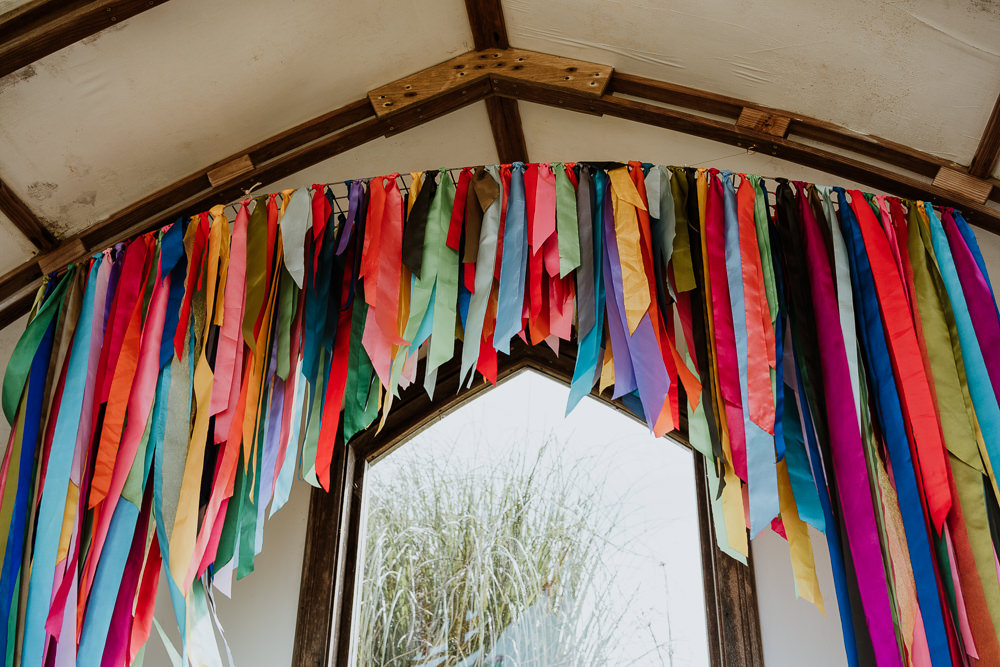 Colourful Ribbon Bunting Decor Mount Pleasant Eco Park Wedding Alexa Poppe Photography