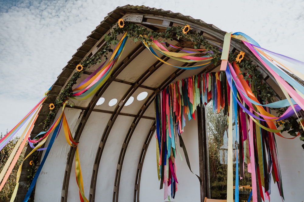 Colourful Ribbon Bunting Decor Mount Pleasant Eco Park Wedding Alexa Poppe Photography