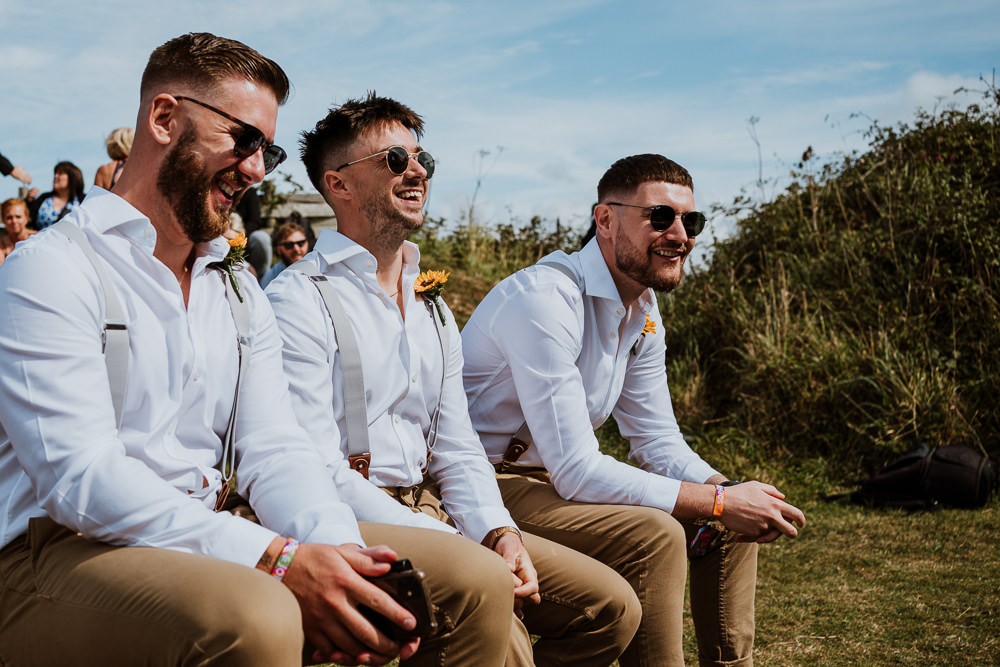 Groom Groomsmen Braces Bow Tie Mount Pleasant Eco Park Wedding Alexa Poppe Photography