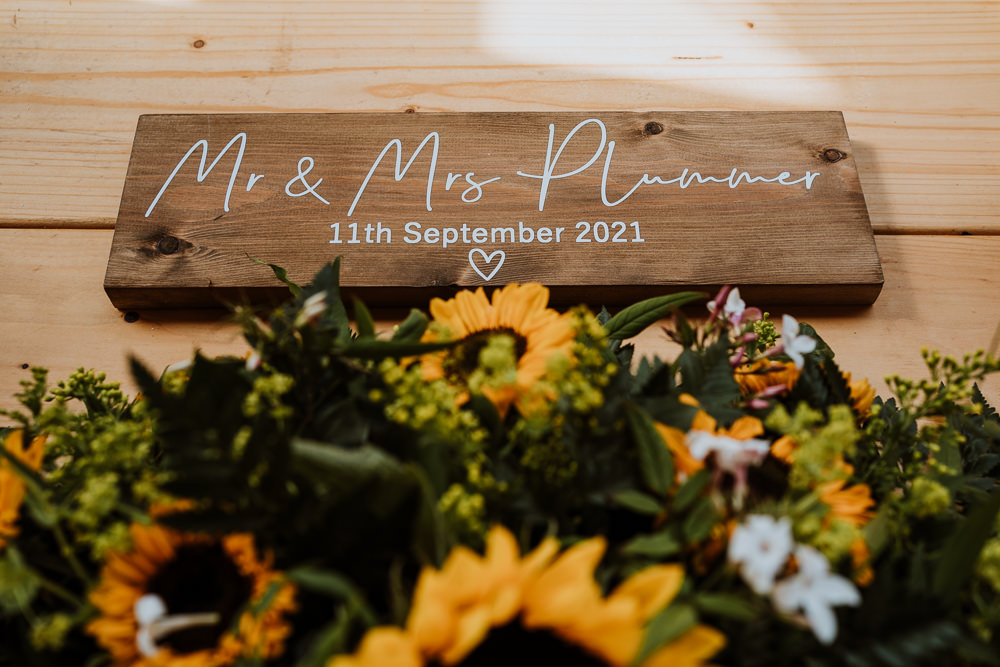 Wooden Sign Mount Pleasant Eco Park Wedding Alexa Poppe Photography