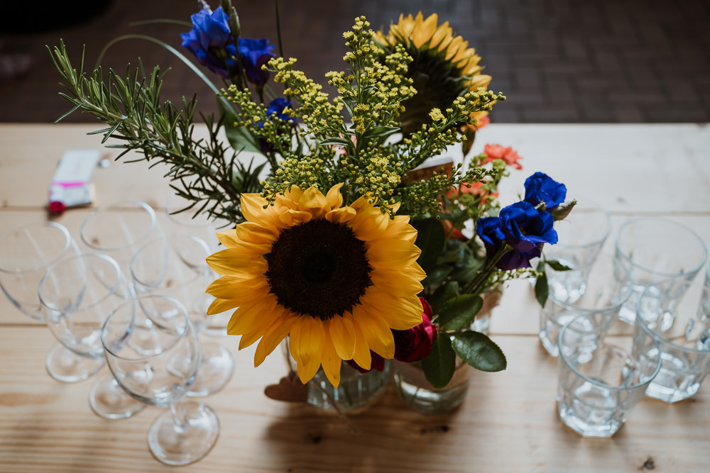 Sunflower Flowers Centrepiece Mount Pleasant Eco Park Wedding Alexa Poppe Photography