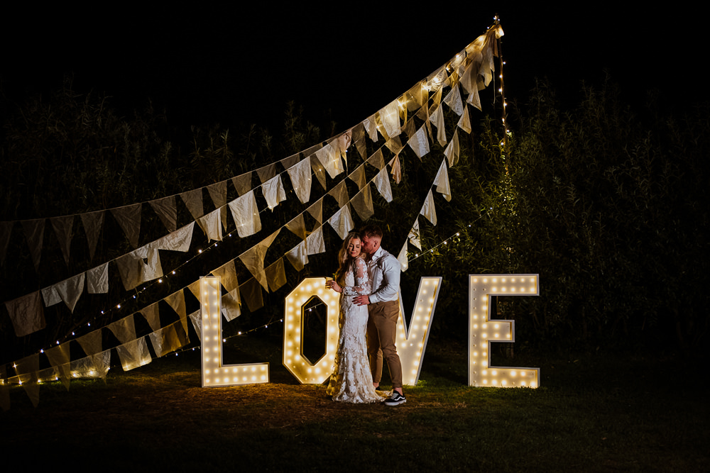 LOVE Letter Lights Mount Pleasant Eco Park Wedding Alexa Poppe Photography