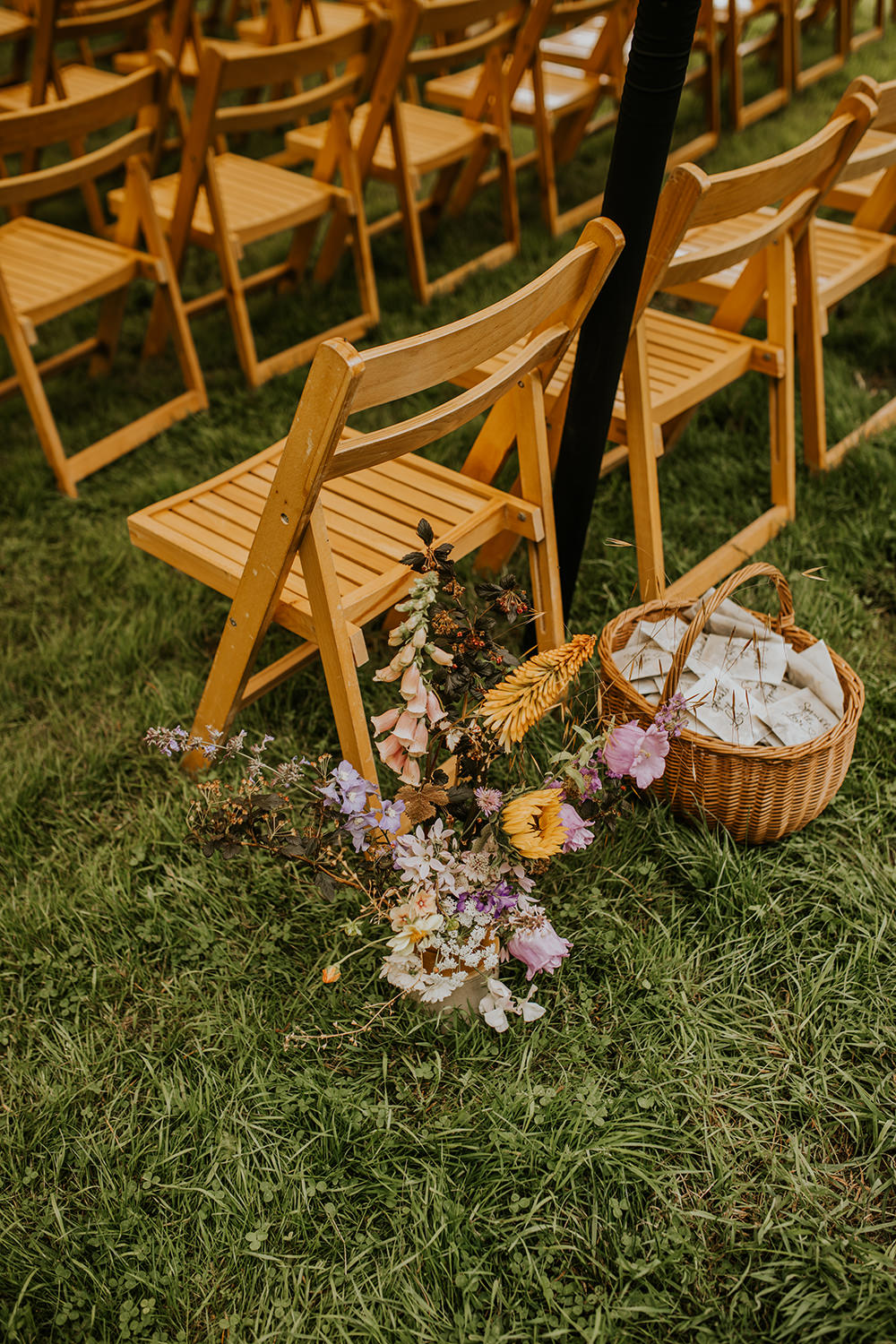 Pew End Aisle Flowers Decor Norfolk Barn Wedding Aurora Grey Photography