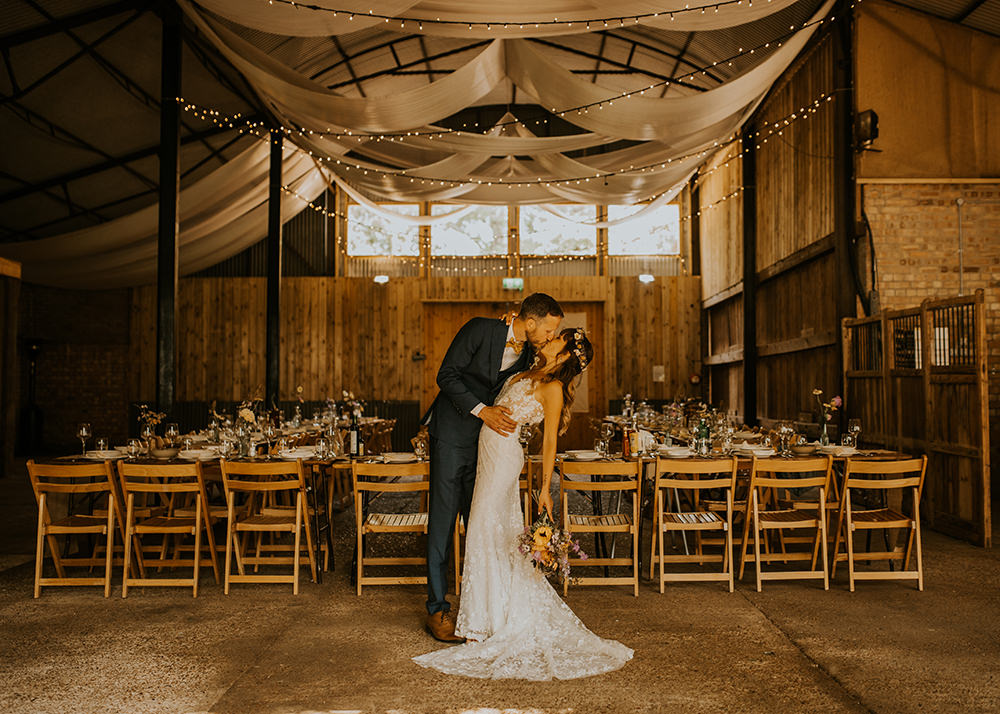 Norfolk Barn Wedding Aurora Grey Photography Reception Drapes Decor Rustic
