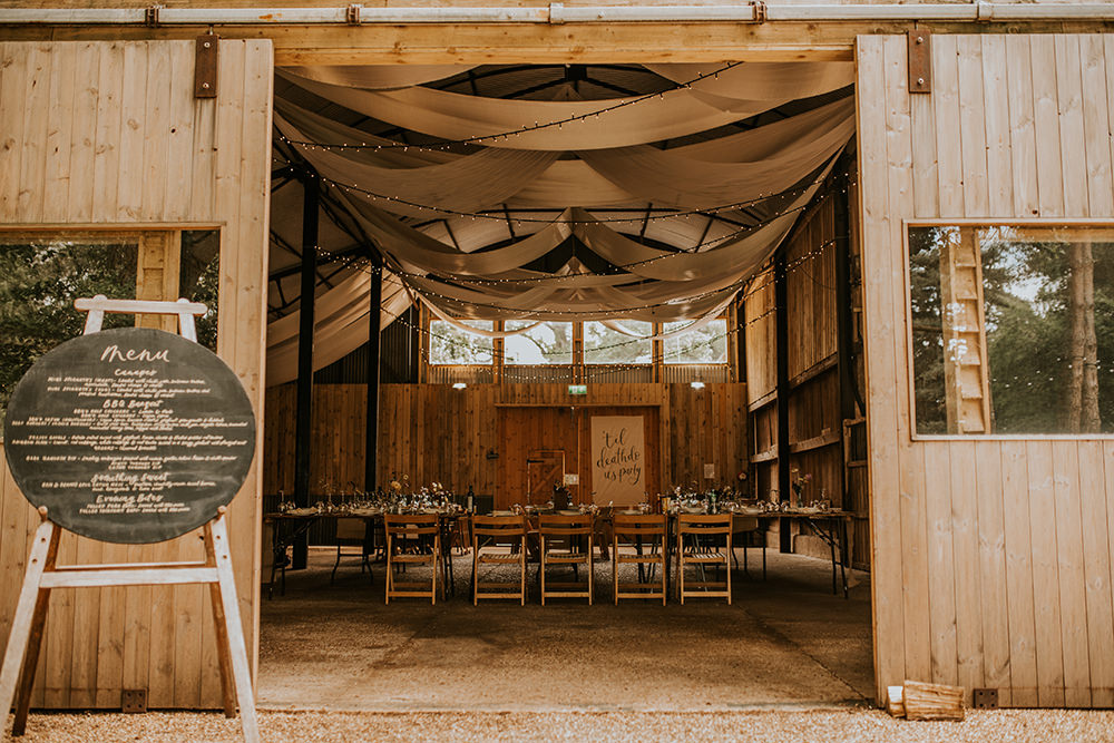 Reception Drapes Decor Rustic Norfolk Barn Wedding Aurora Grey Photography