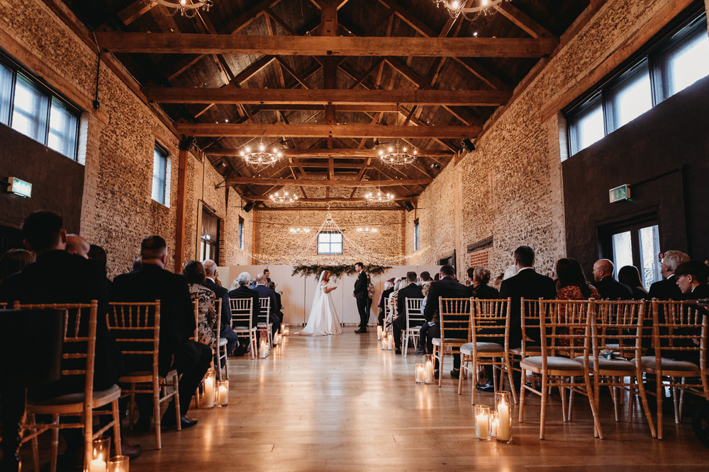 Aisle Candles Ceremony Christmas Tree Rustic Christmas Wedding ThymeLane Photography