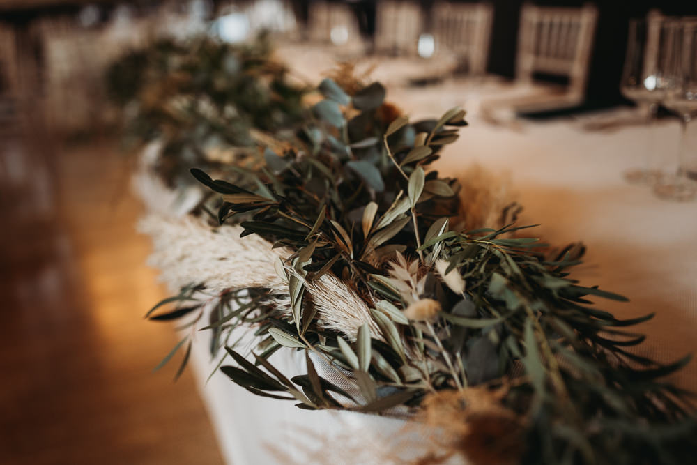 Greenery Swag Runner Top Table Garland Rustic Christmas Wedding ThymeLane Photography
