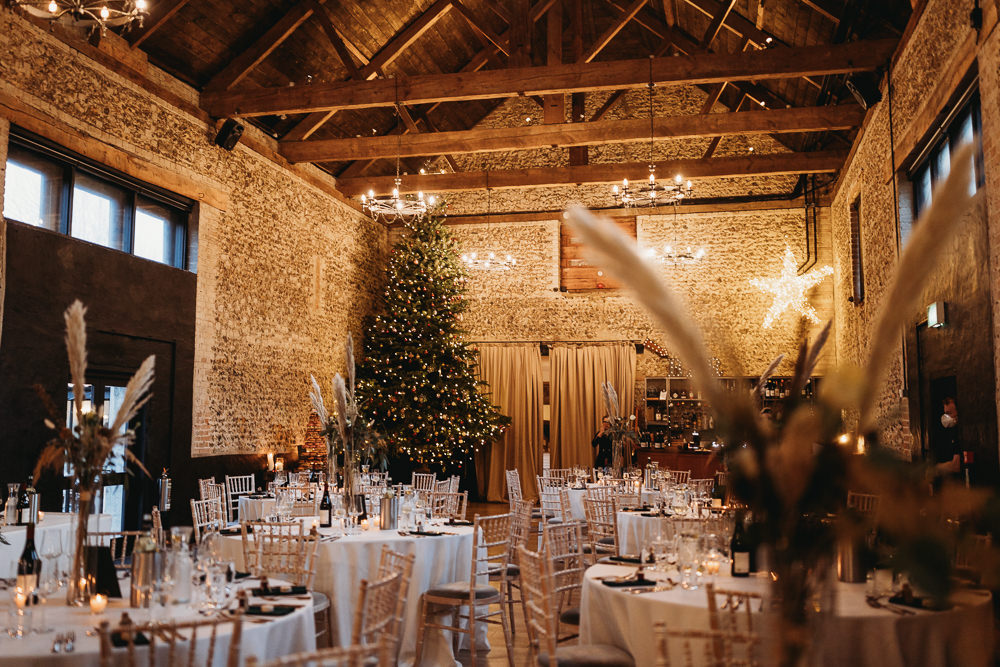 Barn Fairy Light Canopy Lighting Rustic Christmas Wedding ThymeLane Photography