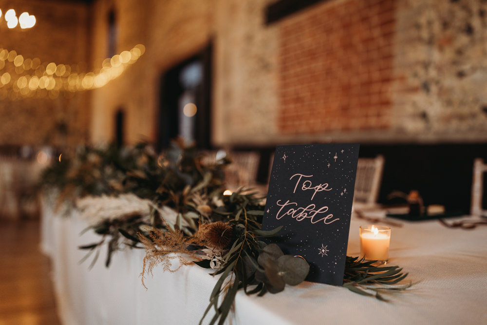 Greenery Swag Runner Top Table Garland Rustic Christmas Wedding ThymeLane Photography