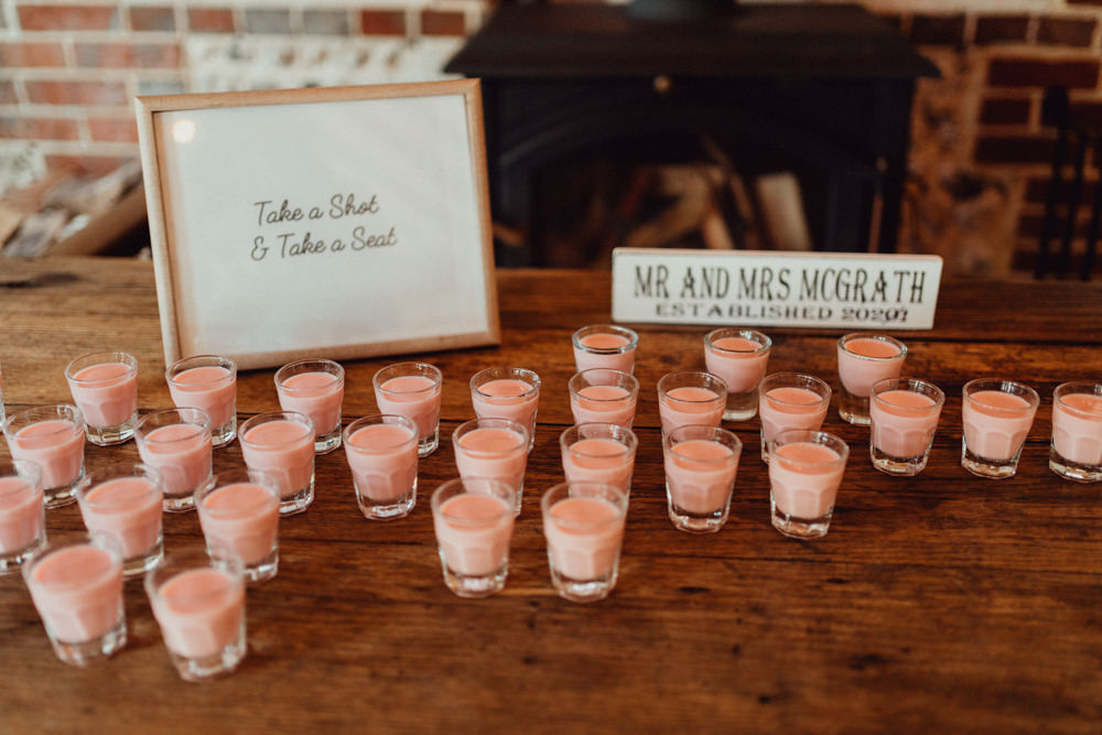 Shots Drinks South Downs Barn Wedding Emily Steve
