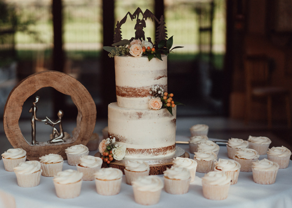 Semi Naked Cake Cupcakes South Downs Barn Wedding Emily Steve