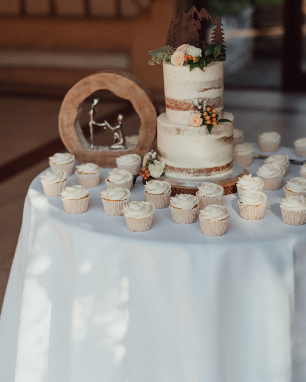 Semi Naked Cake Cupcakes South Downs Barn Wedding Emily Steve