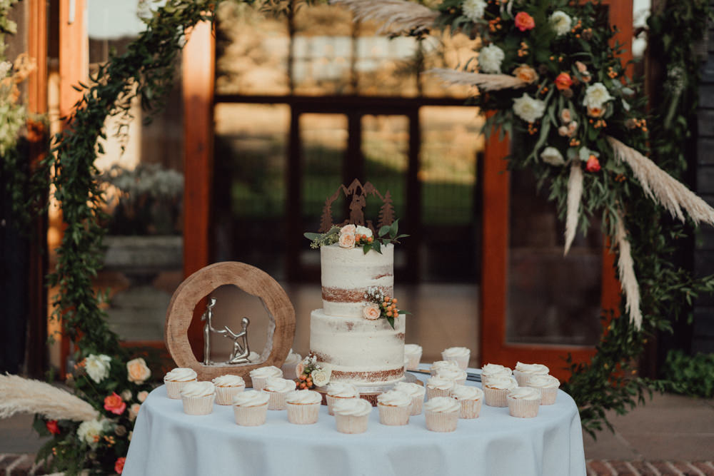 Semi Naked Cake Cupcakes South Downs Barn Wedding Emily Steve