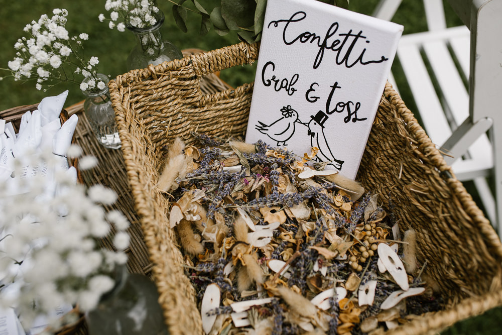 Confetti Basket Petals Springhead Trust Wedding Alexandra Szigeti Photography