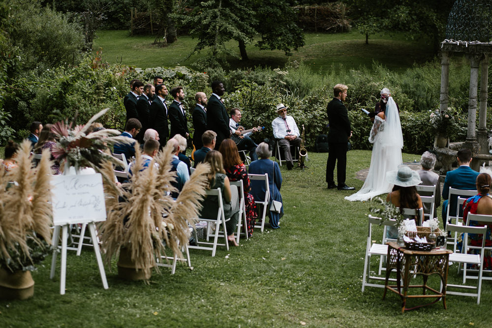 Outdoor Garden Ceremony Springhead Trust Wedding Alexandra Szigeti Photography