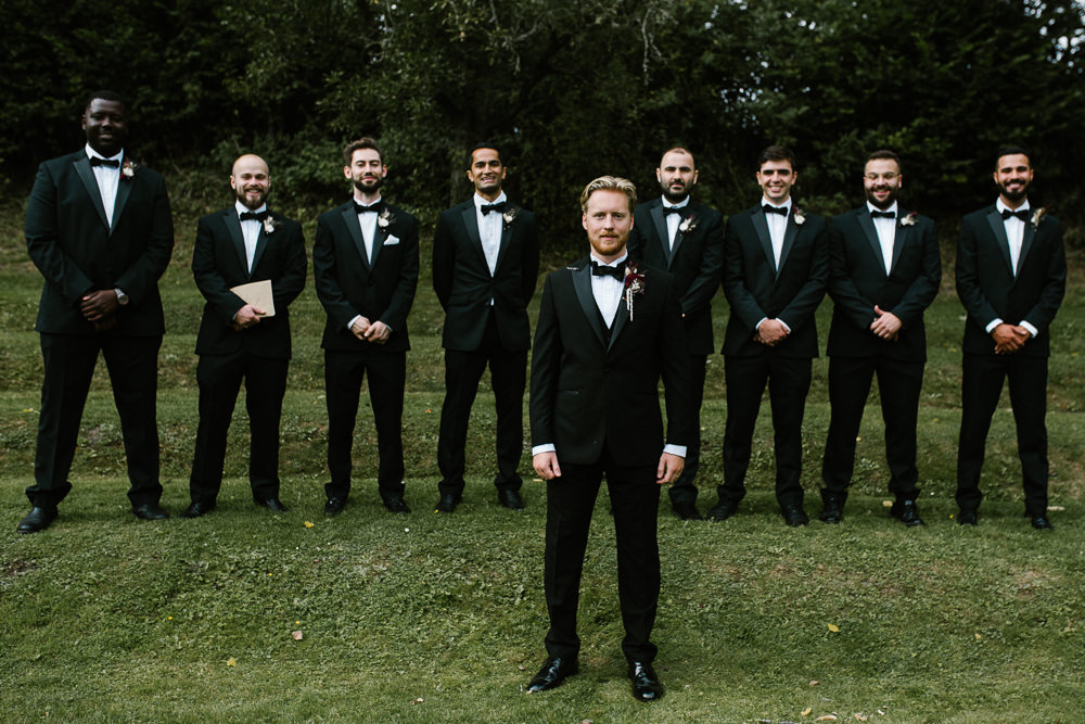 Groom Tuxedo Bow Tie Groomsmen Springhead Trust Wedding Alexandra Szigeti Photography