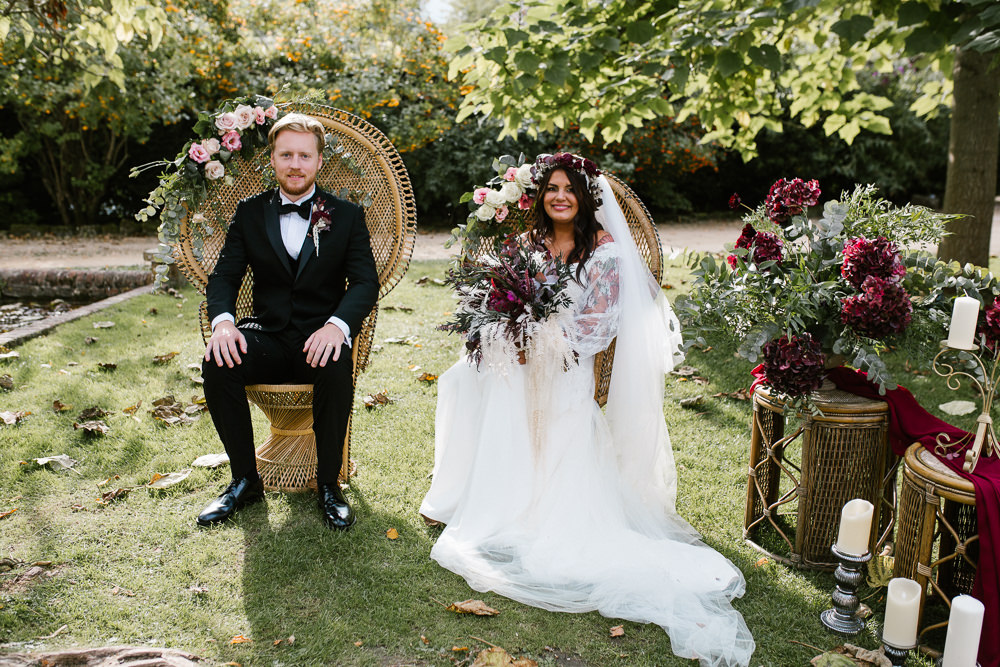 Peacock Chair Flowers Seating Springhead Trust Wedding Alexandra Szigeti Photography