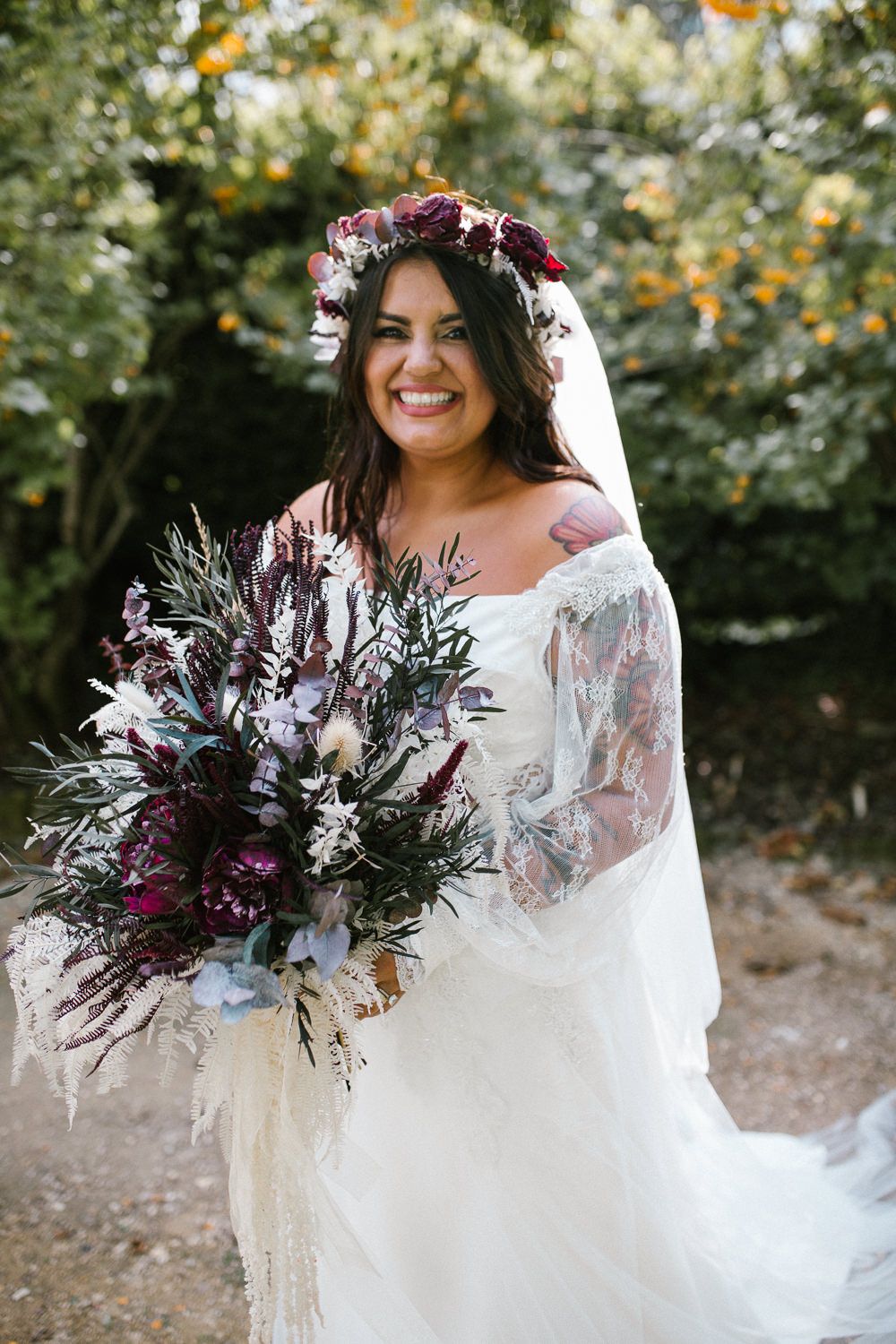 Bouquet Flowers Bride Bridal Burgundy Red Large Greenery Springhead Trust Wedding Alexandra Szigeti Photography