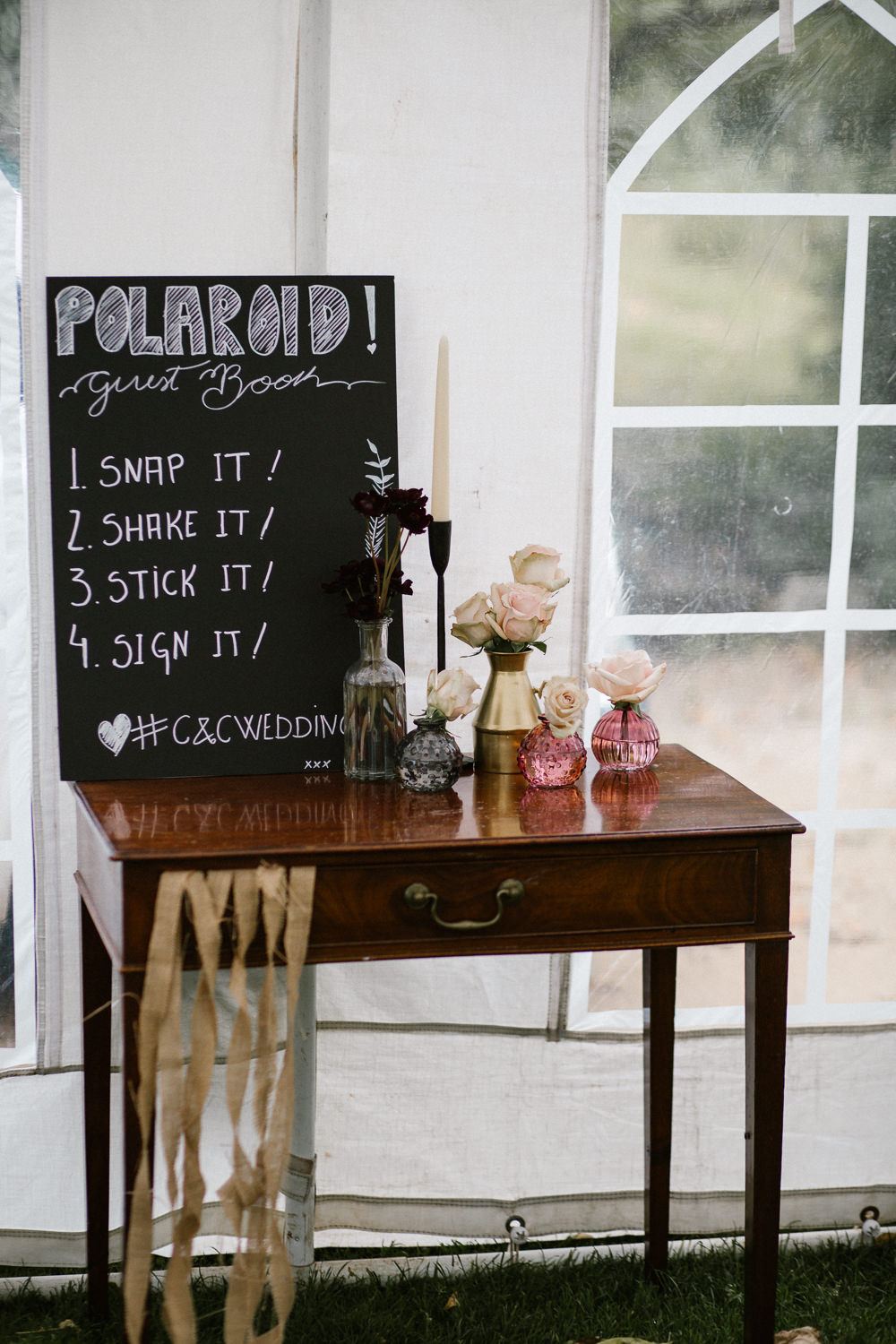 Polaroid Camera Guest Book Station Springhead Trust Wedding Alexandra Szigeti Photography