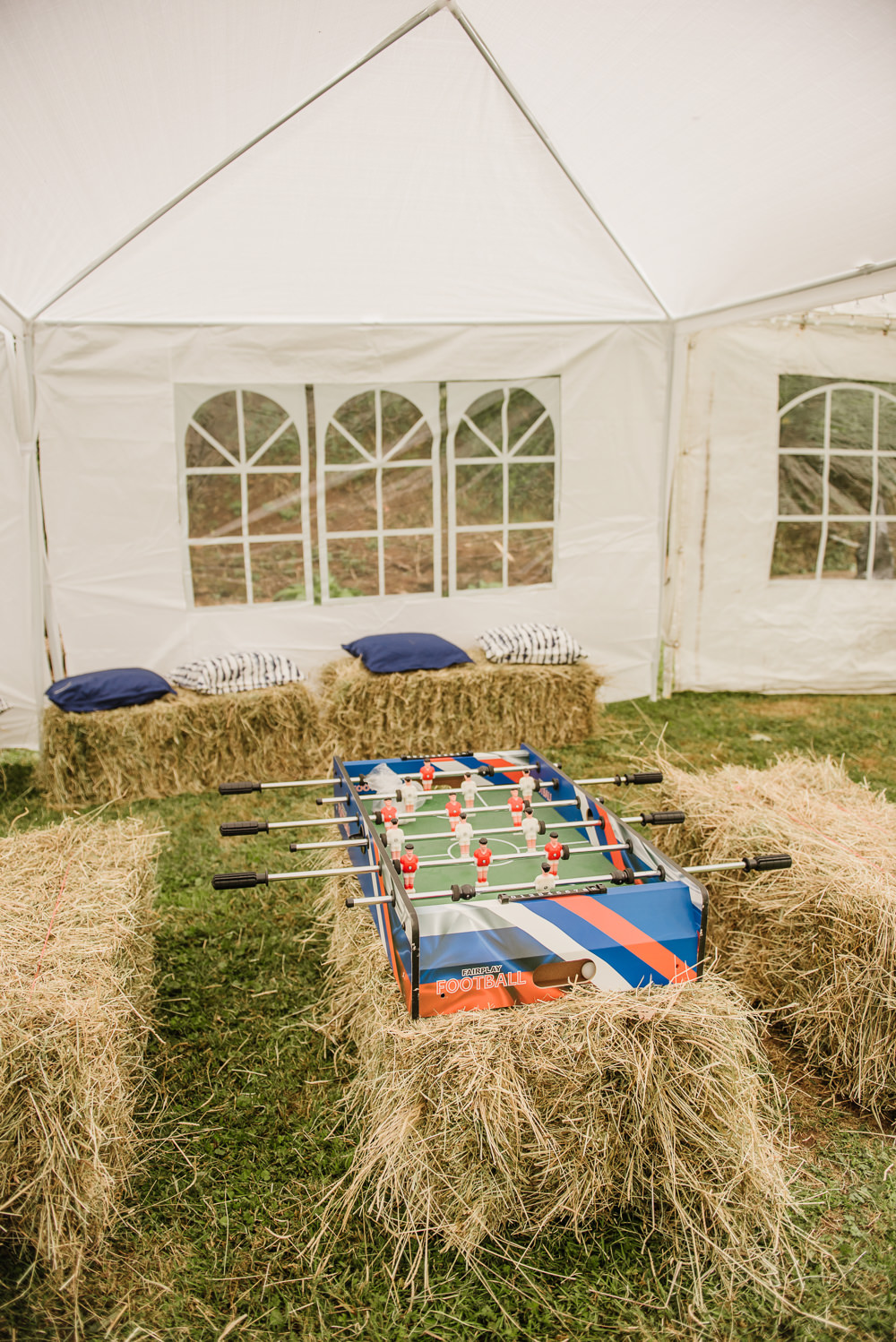 Football Table Game Staffordshire Garden Wedding Charlie and Em Photography