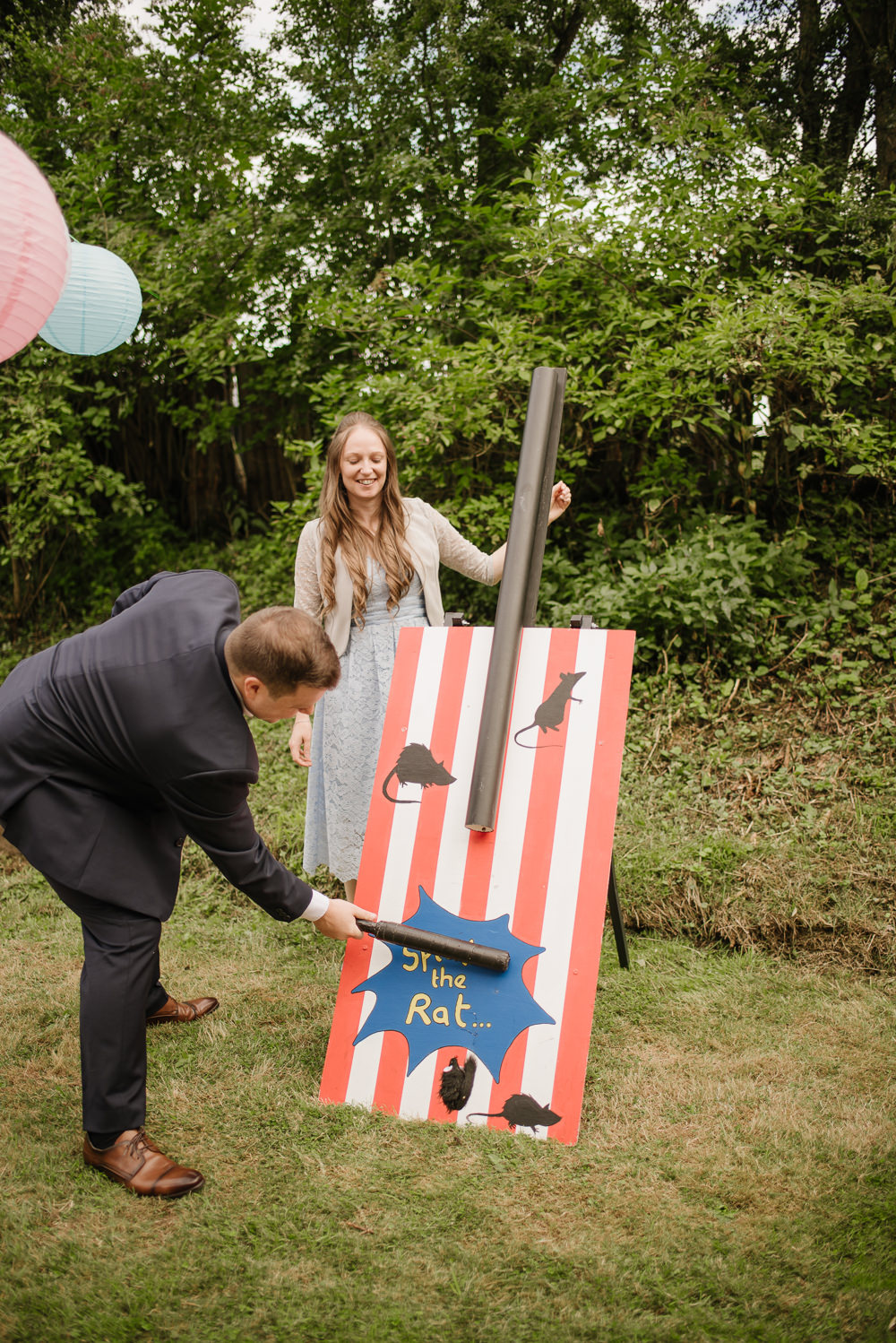 Splat the Rat Game Staffordshire Garden Wedding Charlie and Em Photography