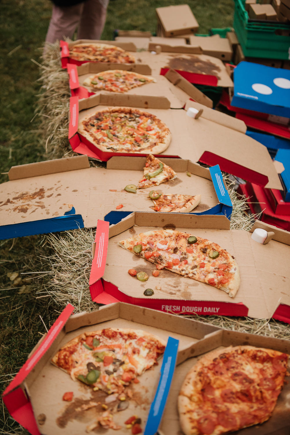 Takeaway Pizza Staffordshire Garden Wedding Charlie and Em Photography