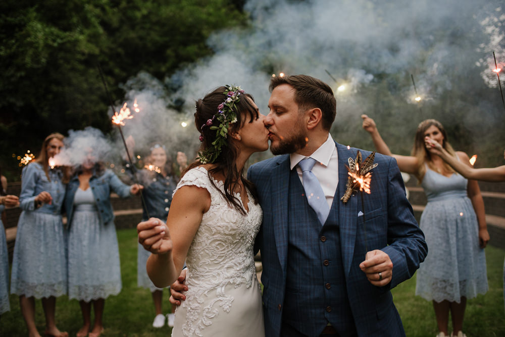 Sparklers Staffordshire Garden Wedding Charlie and Em Photography