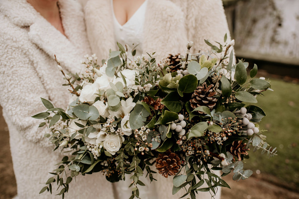 Bouquet Flowers Bride Bridal Greenery Staffordshire Registry Office Wedding Charlie and Em Photography