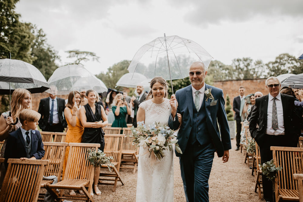 Rainy Umbrella Thorpe Garden Wedding Camilla Andrea Photography