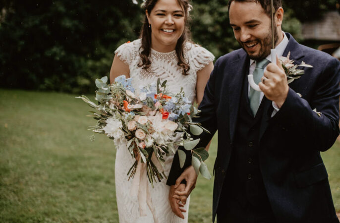 Thorpe Garden Wedding Camilla Andrea Photography Rainy Umbrella