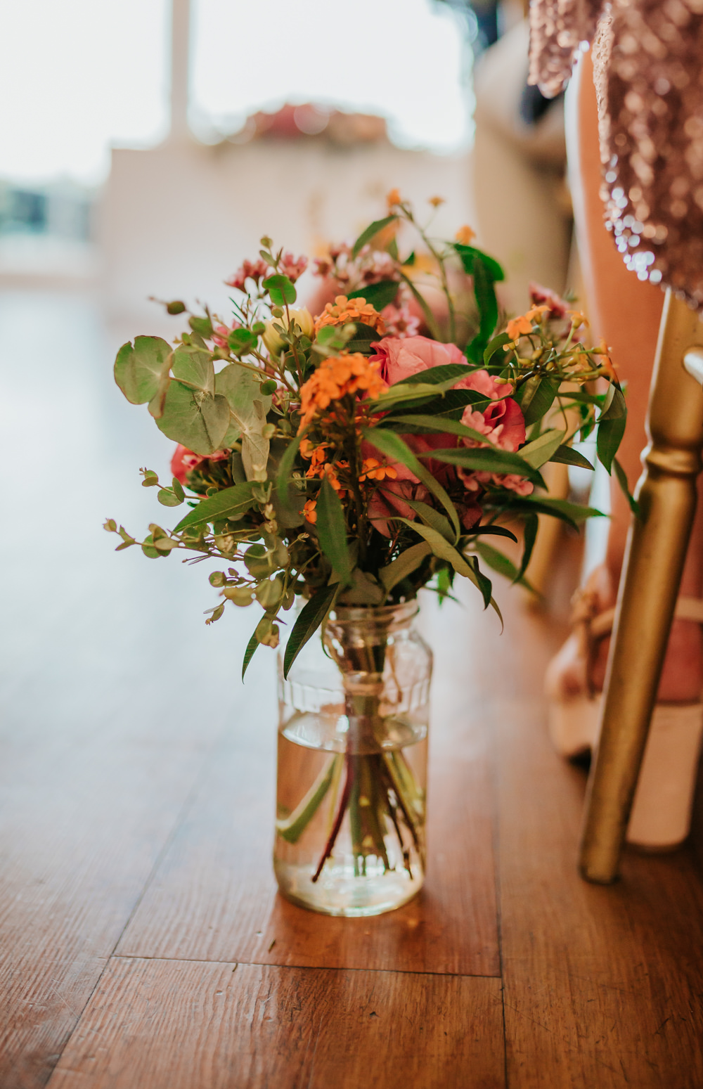 Jar Flowers Ceremony Aisle Trafalgar Tavern Wedding Lauren Marchant Photography