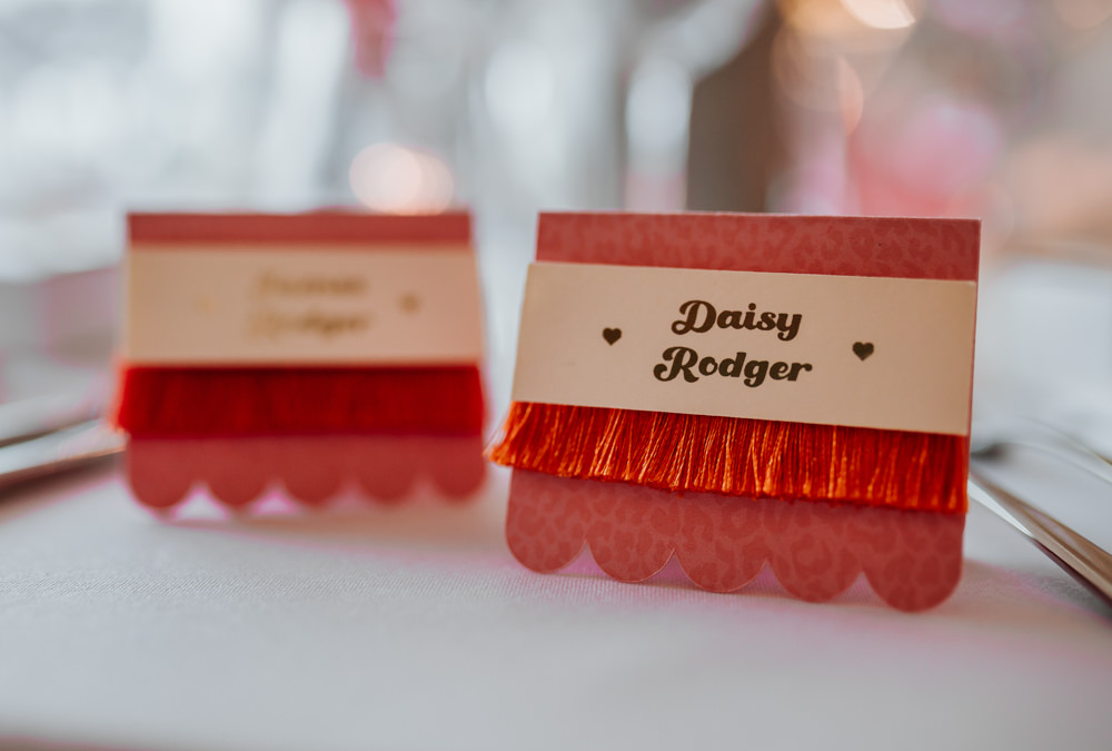 Tassel Place Names Heart Pink Red Trafalgar Tavern Wedding Lauren Marchant Photography