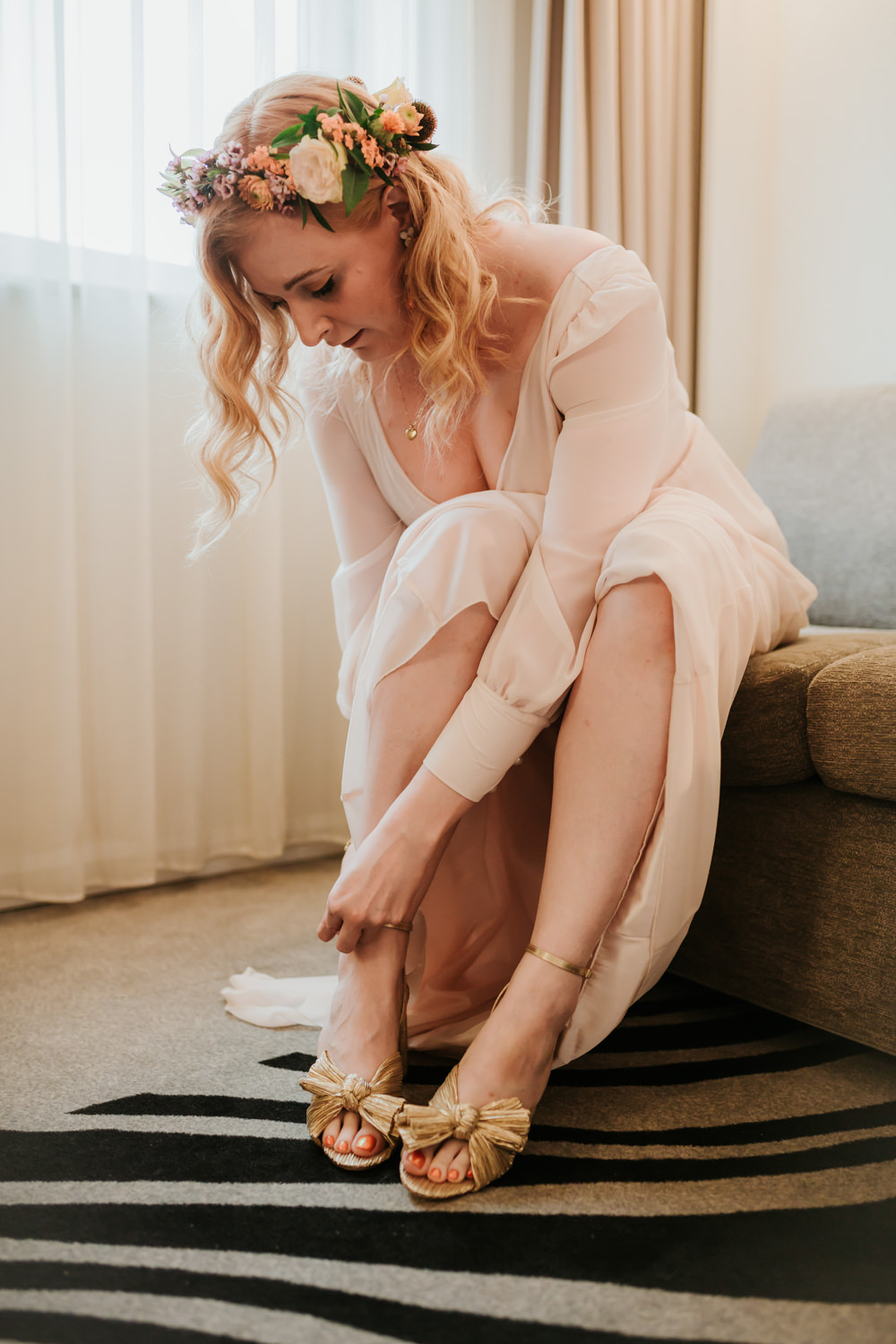 Dress Gown Bride Bridal Long Sleeves Trafalgar Tavern Wedding Lauren Marchant Photography