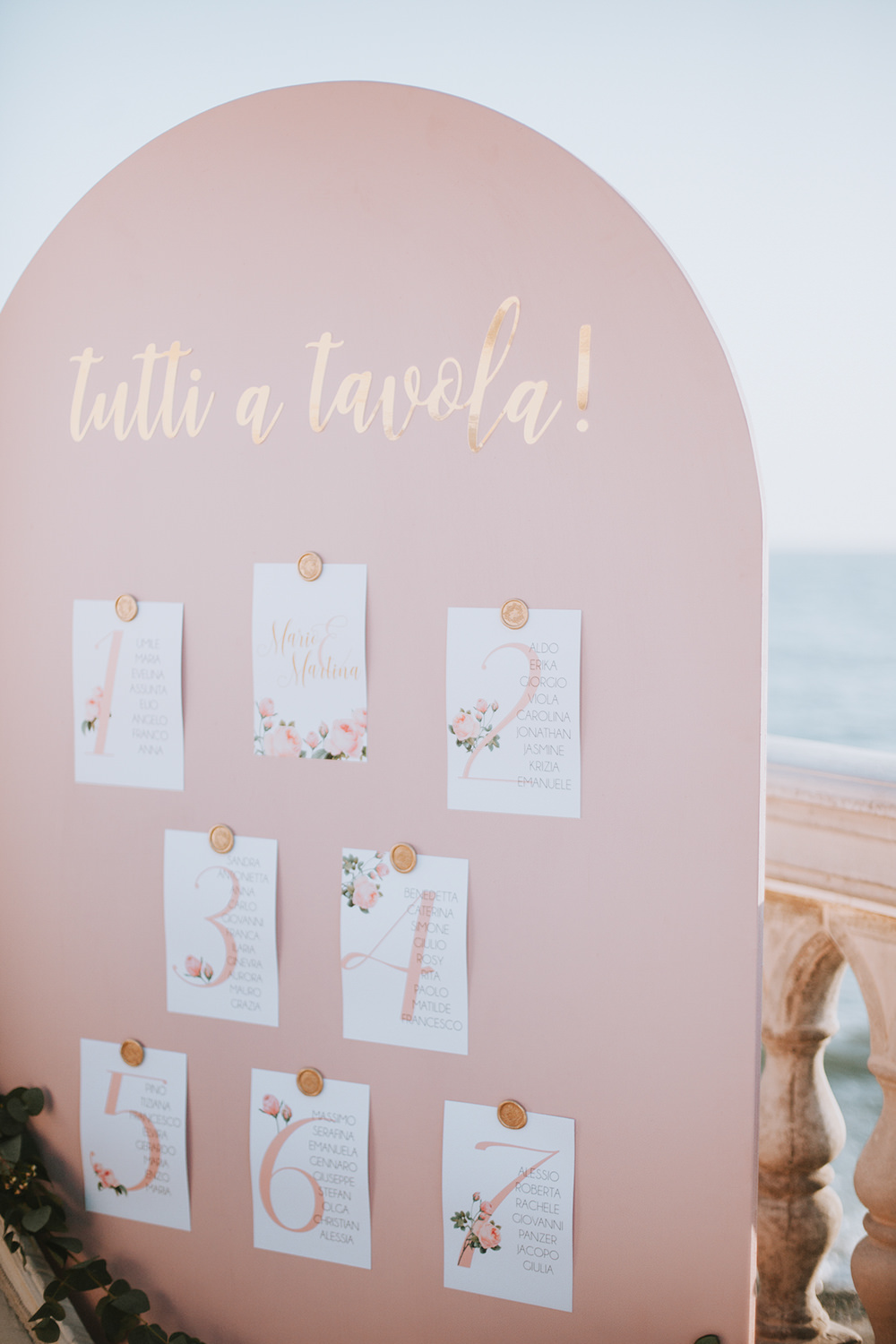 Curve Pink Table Plan Seating Chart Tuscany Villa Wedding Caterina Neri