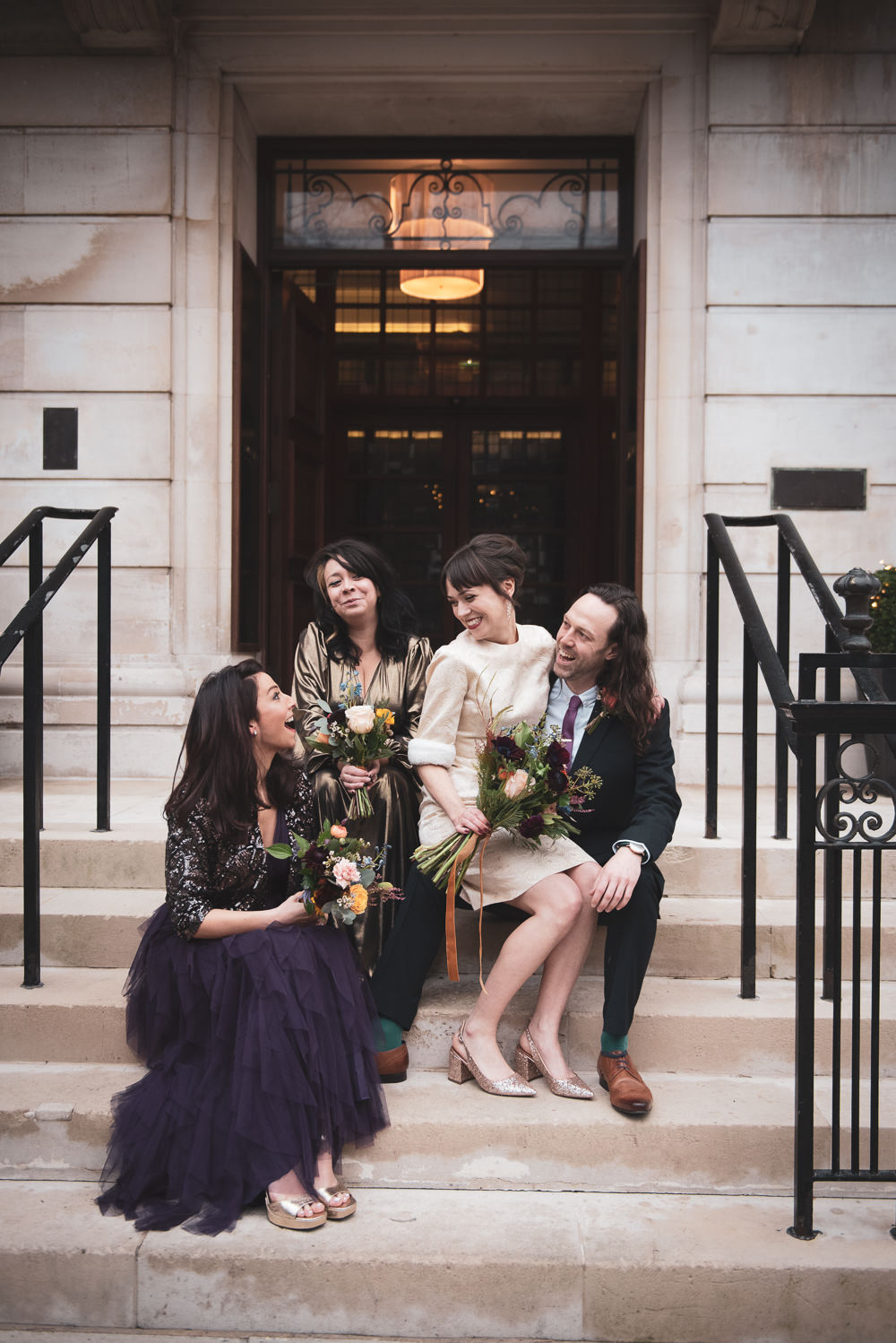 Bridesmaids Bridesman Mismatched Walthamstow Registry Office Wedding Cat Arwel Photography